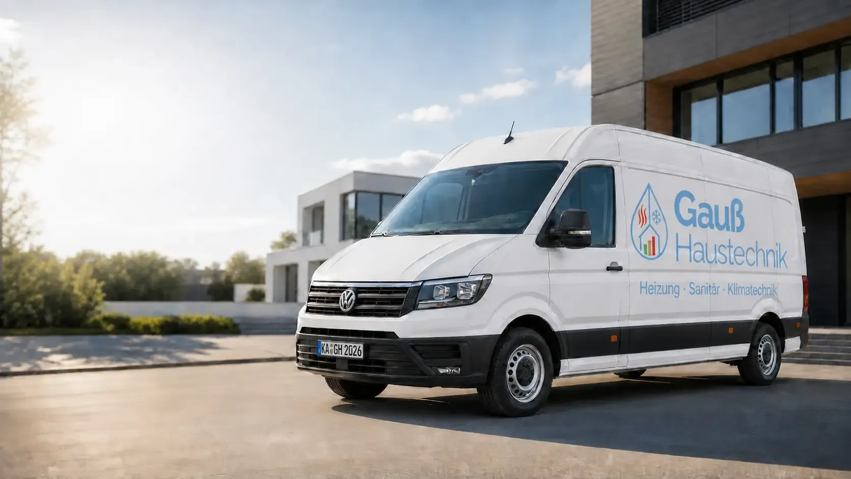 Servicefahrzeug von Gauß Haustechnik (KI-generiertes Bild)